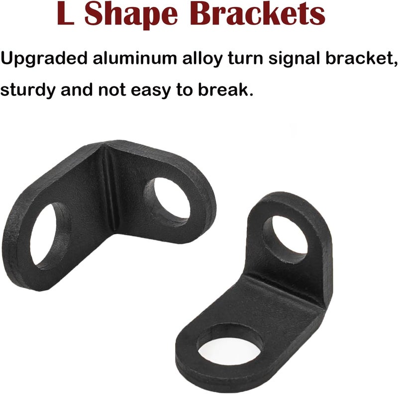 Techtek 8mm to 10mm hole L Shape Motorcycle Turn Signal Lights Mounting Brackets Relocation Holder Aluminum Motorbike Light Brackets Universal - Image 2